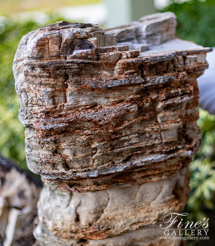 Marble Fountains  - Modern Fountain In Rare Petrified Wood - MF-2354