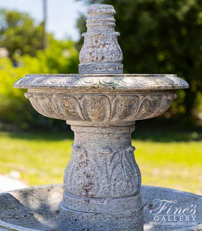 Marble Fountains  - Oversized Tiered Fountain In Solid Granite - MF-2369