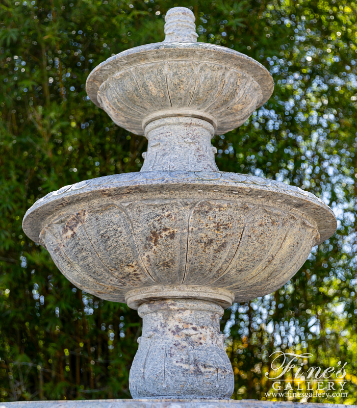 Marble Fountains  - Oversized Tiered Fountain In Solid Granite - MF-2369