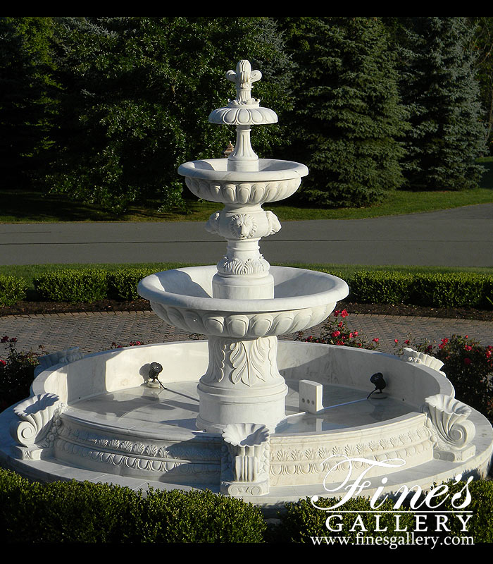 Search Result For Marble Fountains  - Tiered Versailles Fountain In Statuary Marble - MF-238