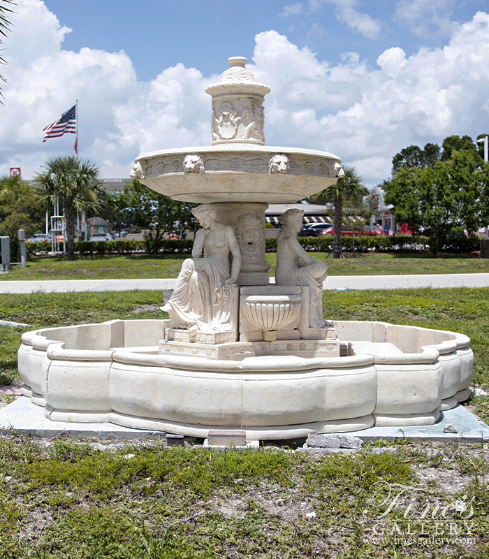 Marble Fountains  - Grecian Ladies Fountain In Galala Marble - MF-371