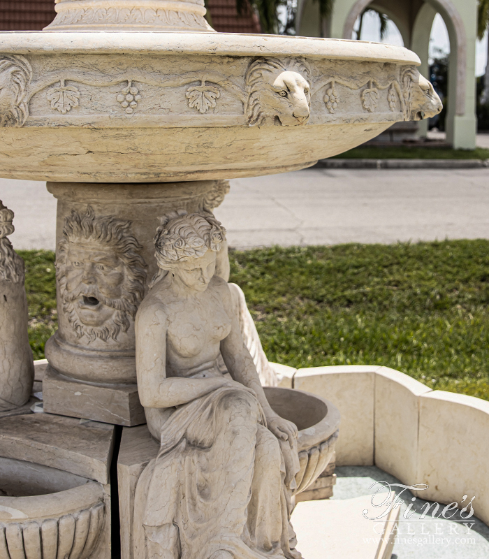 Marble Fountains  - Grecian Ladies Fountain In Galala Marble - MF-371