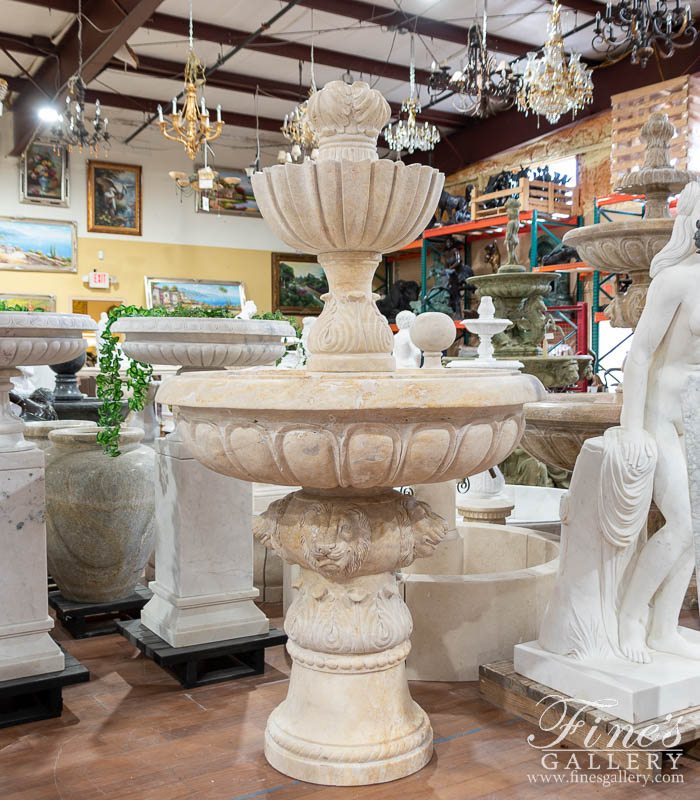 Search Result For Marble Fountains  - Fleur De Lis Travertine Fountain - MF-601