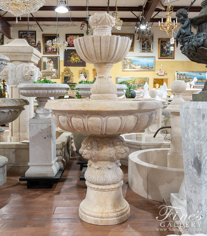 Marble Fountains  - Fleur De Lis Travertine Fountain - MF-601