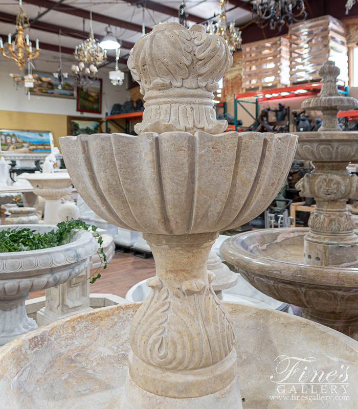 Marble Fountains  - Fleur De Lis Travertine Fountain - MF-601