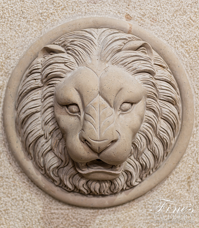 Marble Fountains  - Lion Head Garden Wall Fountain - MF-860