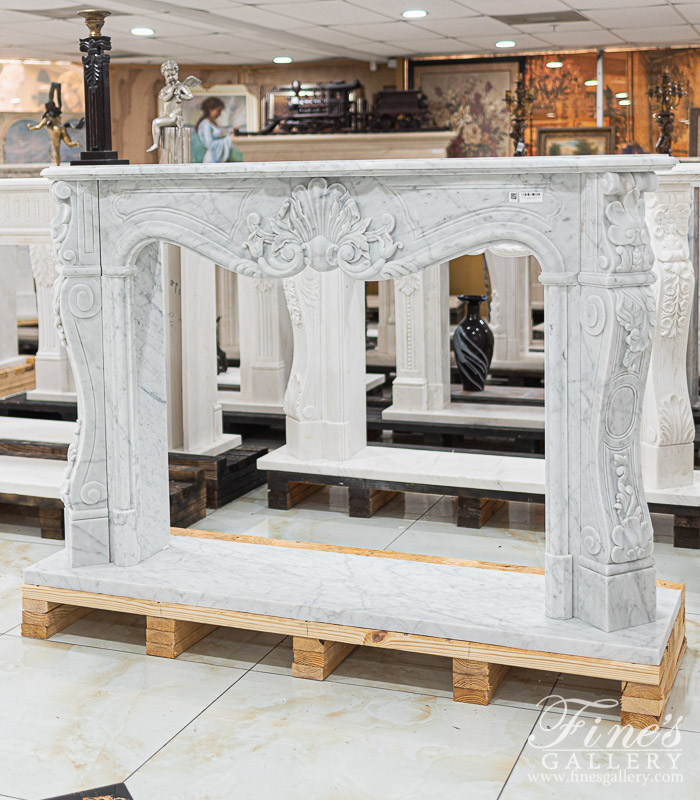 Search Result For Marble Fireplaces  - Elegant French Louis XV Mantel In Carrara Marble - MFP-1111