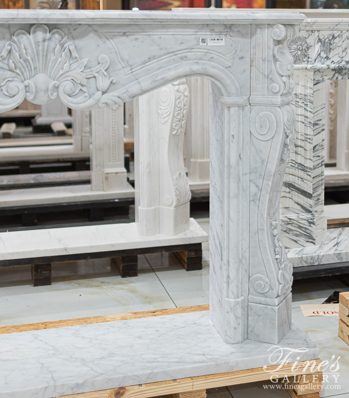 Search Result For Marble Fireplaces  - Elegant French Louis XV Mantel In Carrara Marble - MFP-1111