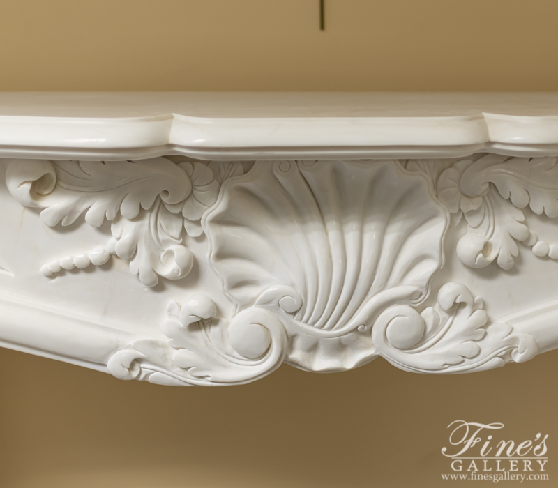 Marble Fireplaces  - French Style Marble Fireplace Mantel - MFP-1117