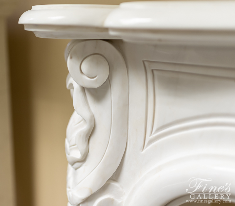 Marble Fireplaces  - French Style Marble Fireplace Mantel - MFP-1117