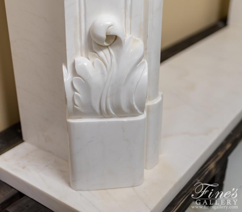 Marble Fireplaces  - French Style Marble Fireplace Mantel - MFP-1117