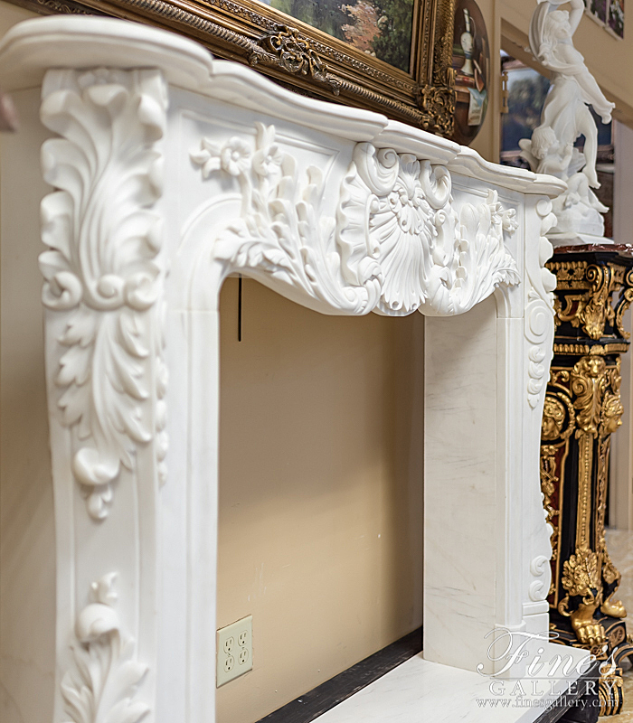 Marble Fireplaces  - French Versailles White French Marble Fireplace - MFP-114