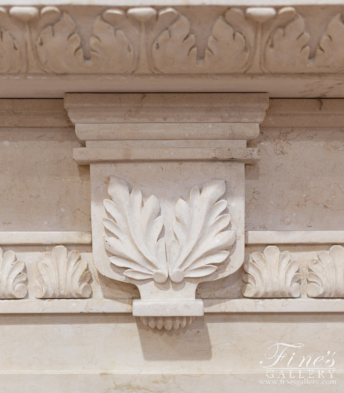 Marble Fireplaces  - Four Pillar Cream Marble Mantel - MFP-1152