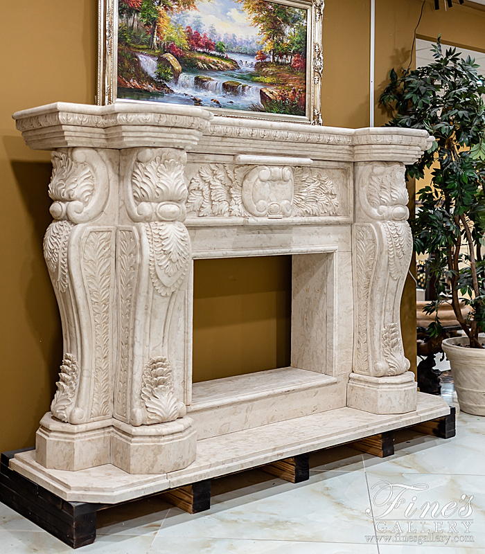 Marble Fireplaces  - Elegance And Grandeur Marble Fireplace - MFP-1231