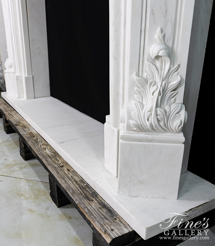 Marble Fireplaces  - Oversized French Mantel In Statuary White Marble - MFP-1233