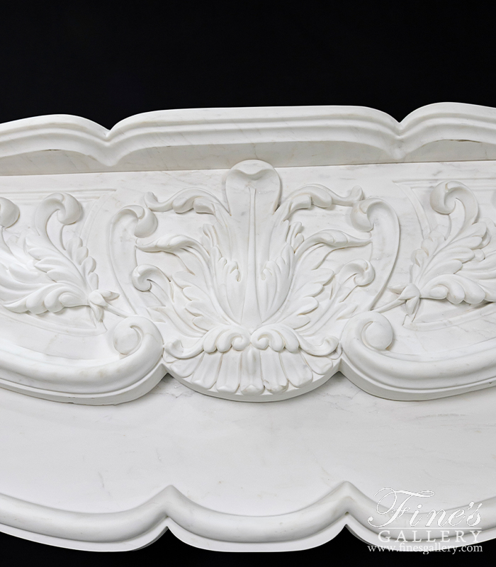 Marble Fireplaces  - Oversized French Mantel In Statuary White Marble - MFP-1233