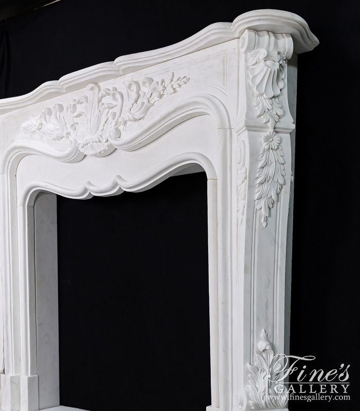 Search Result For Marble Fireplaces  - Oversized French Mantel In Statuary White Marble - MFP-1233