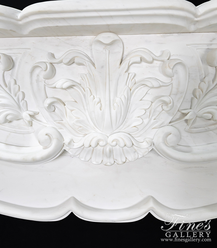 Marble Fireplaces  - Oversized French Mantel In Statuary White Marble - MFP-1233