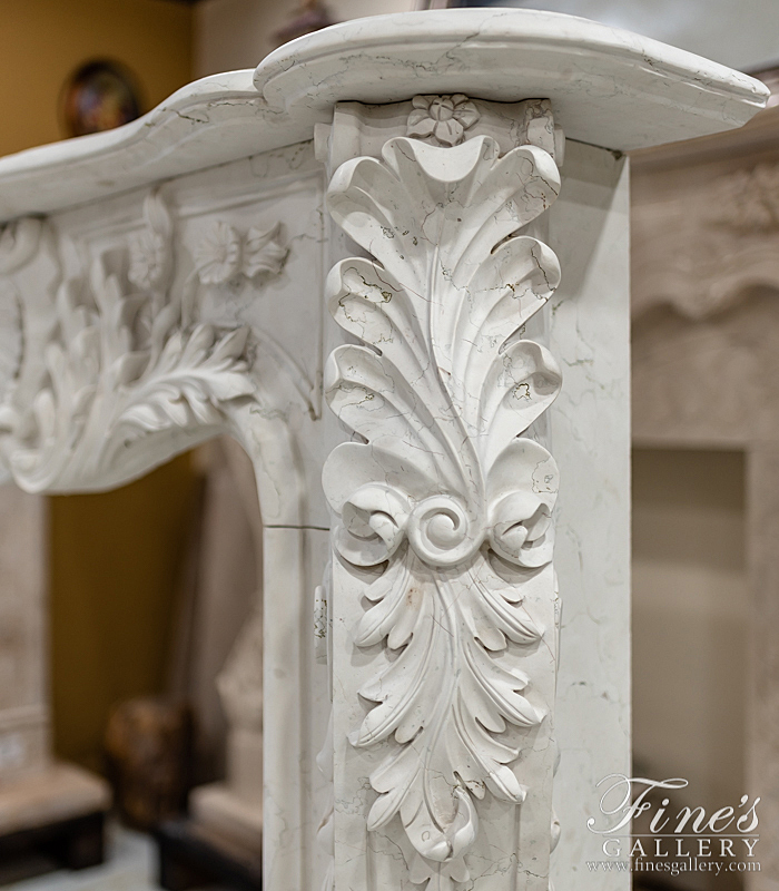 Search Result For Marble Fireplaces  - Bianco Perlino French Versailles Fireplace - MFP-1310