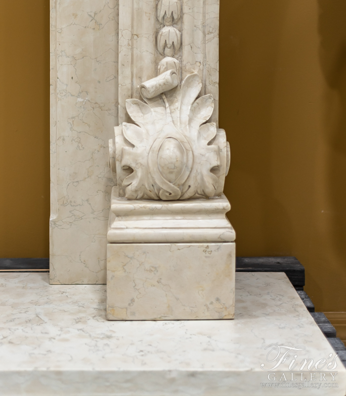 Marble Fireplaces  - Italian Marble Fireplace Mantel - MFP-1312