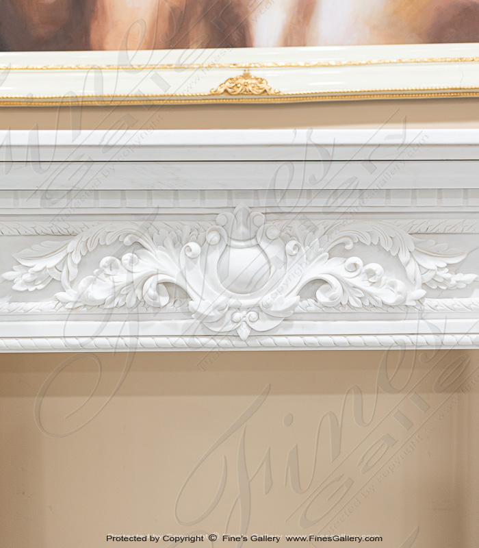 Marble Fireplaces  - White Marble Fireplace - MFP-1355