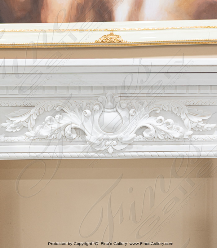 Search Result For Marble Fireplaces  - A Spectacular Carved Marble Fireplace In Statuary White Marble - MFP-1355