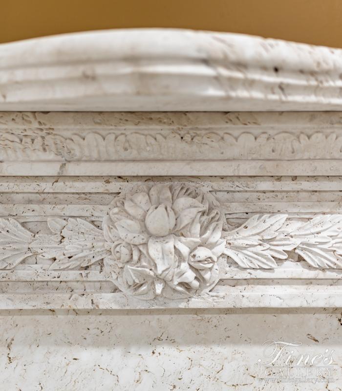 Search Result For Marble Fireplaces  - Italian Travertino Scabas Masterpiece - MFP-1389