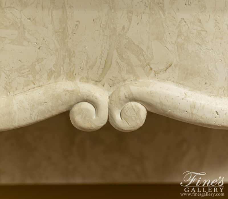 Marble Fireplaces  - Italian Perlato Marble Fireplace Mantel - MFP-1394