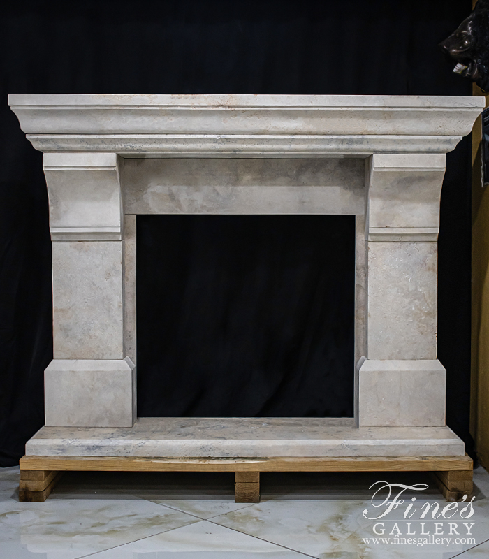 Search Result For Marble Fireplaces  - Contemporary Classic Style Mantel In Light Travertine - MFP-1558