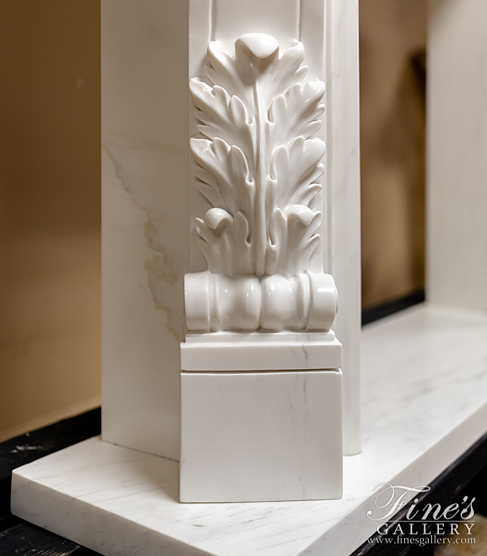 Marble Fireplaces  - French Style White Marble Fireplace Mantel - MFP-1580