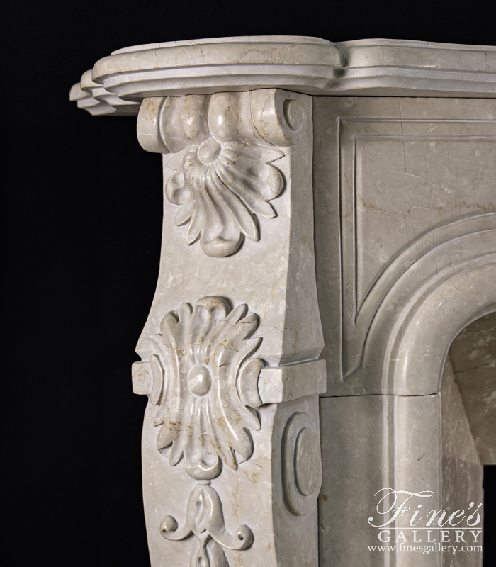 Search Result For Marble Fireplaces  - Louis XIV Botticino Semi Classico Fireplace Mantel - MFP-1584