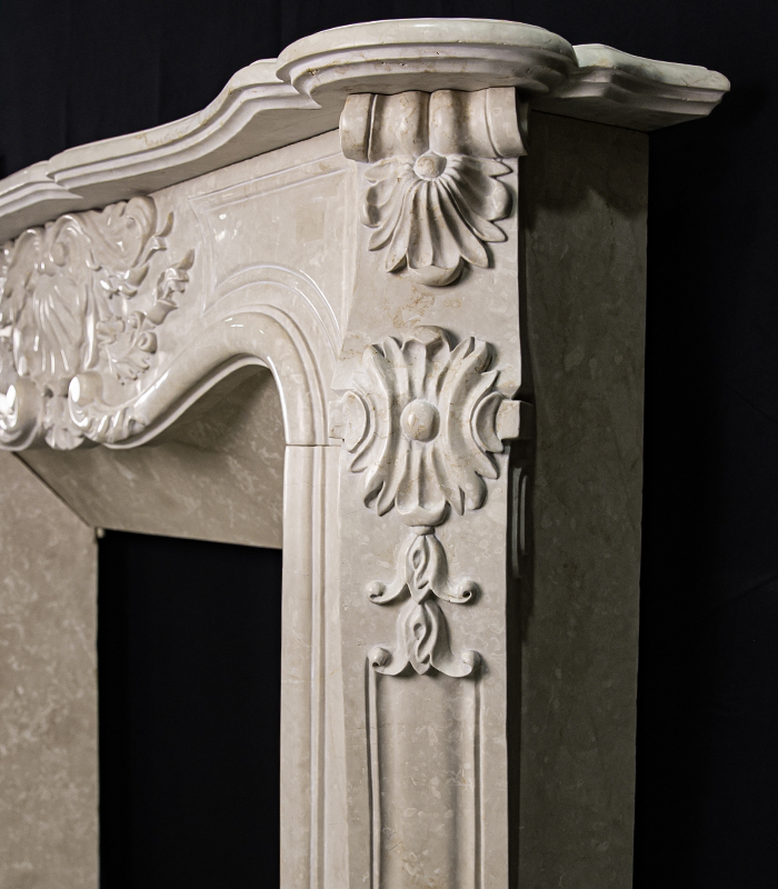 Search Result For Marble Fireplaces  - Louis XIV Botticino Semi Classico Fireplace Mantel - MFP-1584