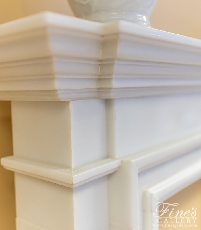 Search Result For Marble Fireplaces  - Pure White Contemporary Mantel - MFP-1600