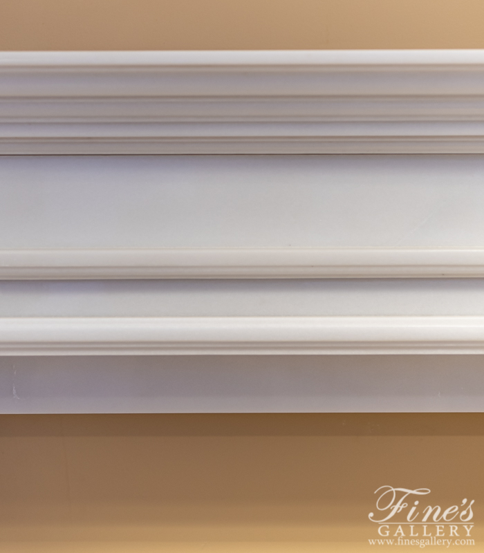 Search Result For Marble Fireplaces  - Pure White Contemporary Mantel In Thassos Marble - MFP-1600