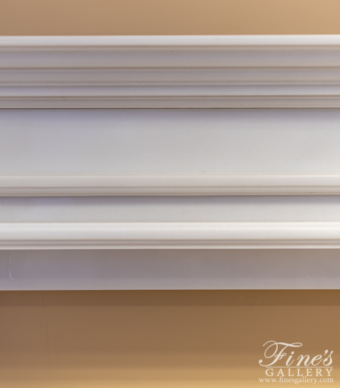 Marble Fireplaces  - Pure White Contemporary Mantel In Thassos Marble - MFP-1600