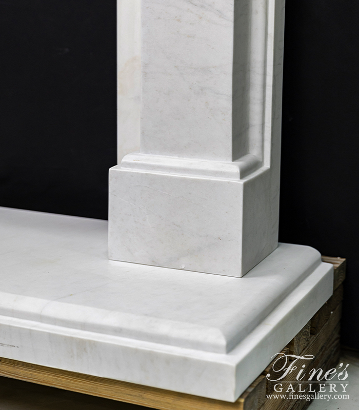 Marble Fireplaces  - Transitional White Marble Fire - MFP-1603