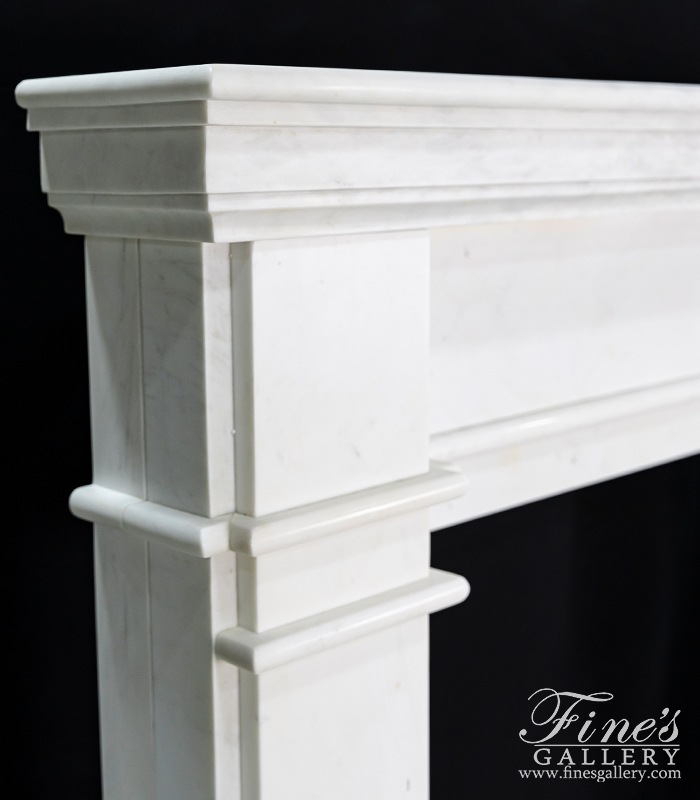 Marble Fireplaces  - Contemporary Statuary White Mantel - MFP-1604