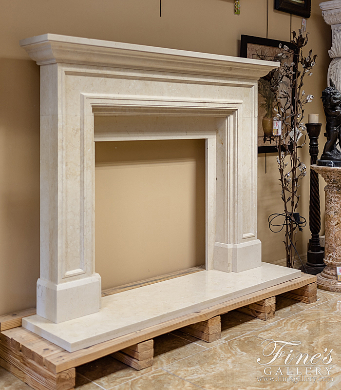 Search Result For Marble Fireplaces  - Light Cream Contemporary Surround - MFP-1616