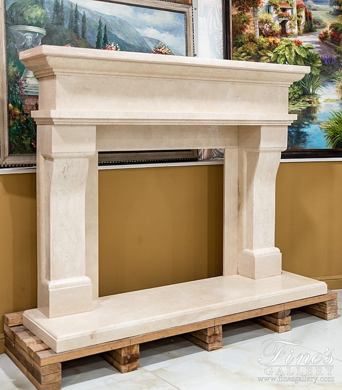 Marble Fireplaces  - Transitional Cream Marble Mant - MFP-1619