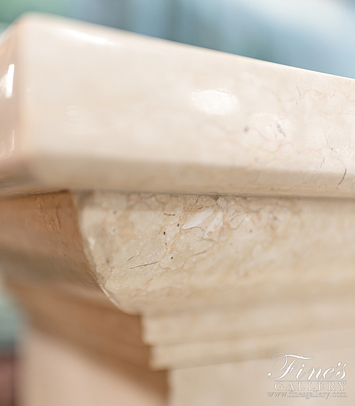 Marble Fireplaces  - Transitional Cream Marble Mant - MFP-1619