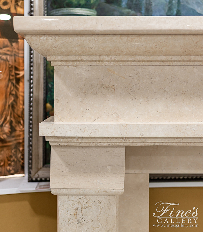 Marble Fireplaces  - Transitional Cream Marble Mant - MFP-1619