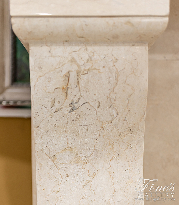 Marble Fireplaces  - Transitional Cream Marble Mant - MFP-1619
