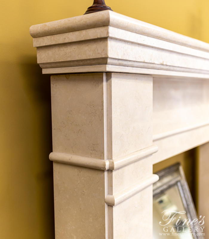 Marble Fireplaces  - Contemporary Cream Marble Mantel - MFP-1620