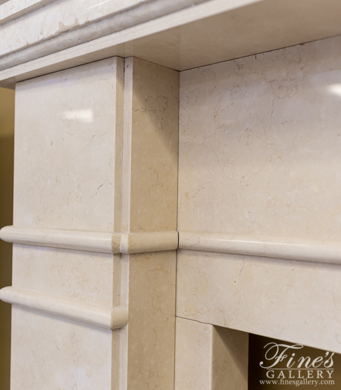 Marble Fireplaces  - Contemporary Cream Marble Mantel - MFP-1620