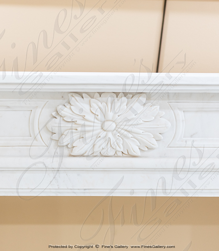 Fireplace Under3000s  - Louis X Regency Style Marble Fireplace Mantel In Statuary White - MFP-1724
