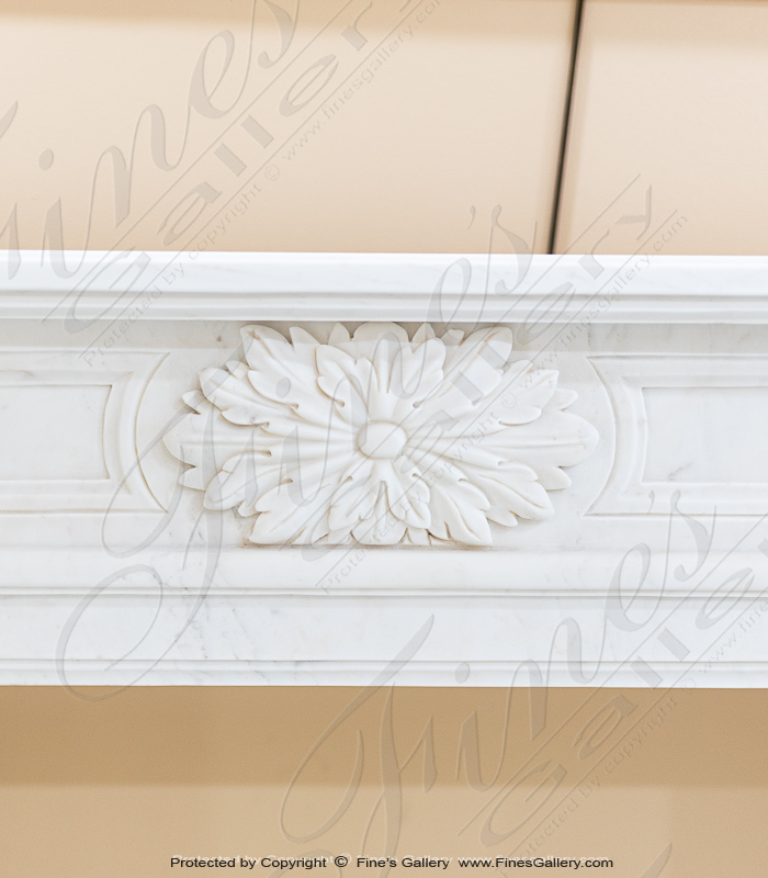 Fireplace Regencys  - Louis X Regency Style Marble Fireplace Mantel In Statuary White - MFP-1724