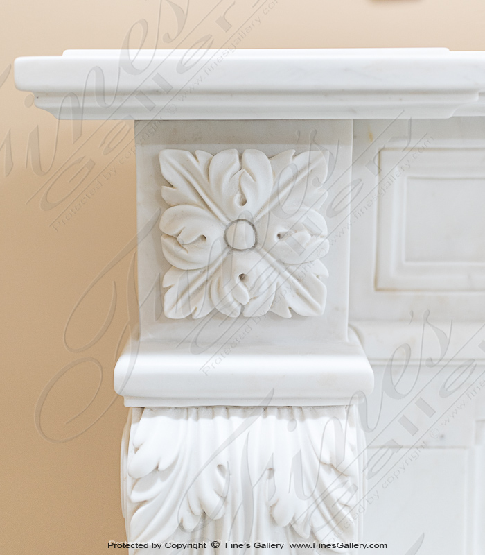 Fireplace Regencys  - Louis X Regency Style Marble Fireplace Mantel In Statuary White - MFP-1724