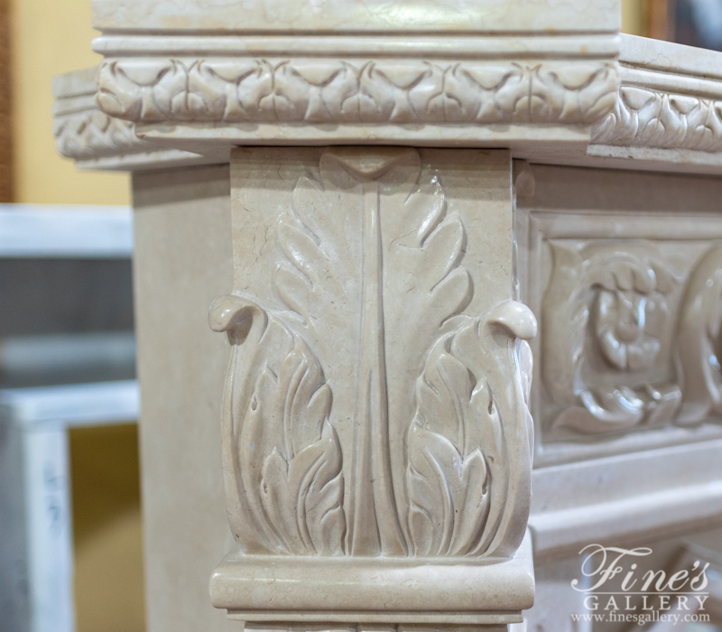 Marble Fireplaces  - Cream Marble Fireplace - MFP-1728