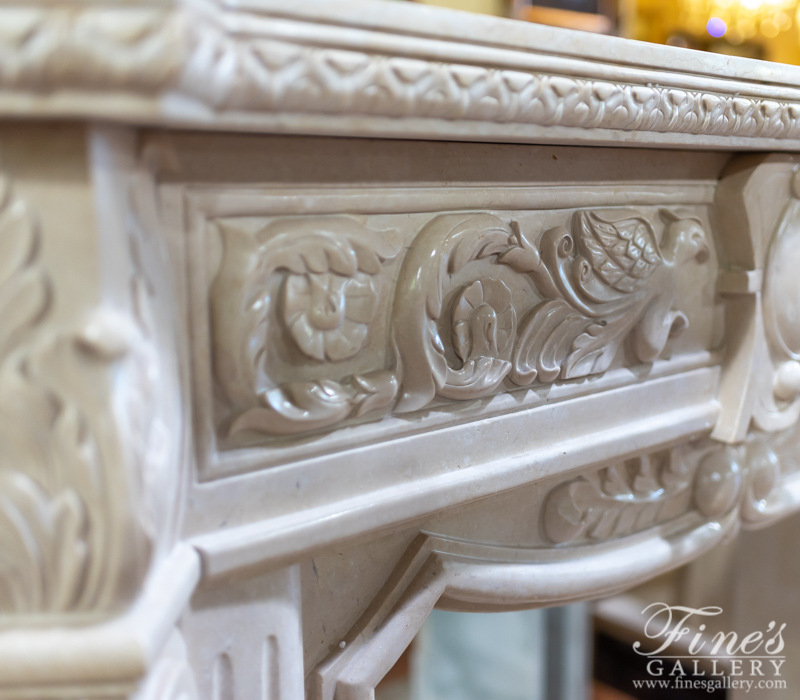 Marble Fireplaces  - Cream Marble Fireplace - MFP-1728