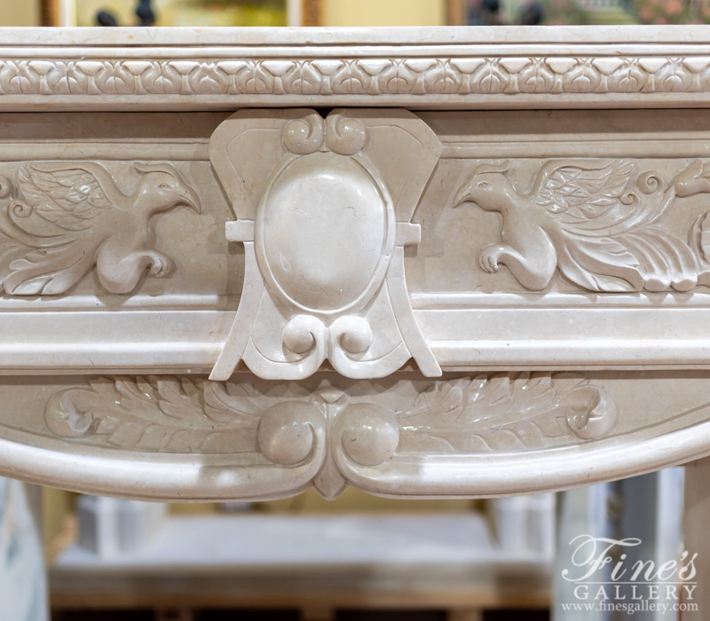 Marble Fireplaces  - Cream Marble Fireplace - MFP-1728
